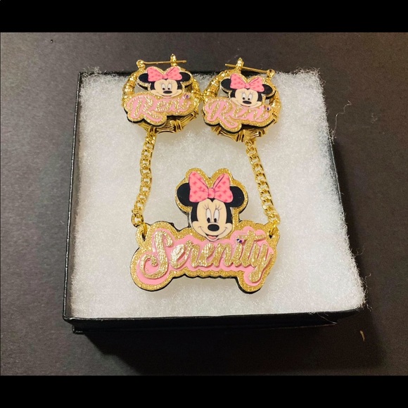 Custom Girls Earrings and Nameplate